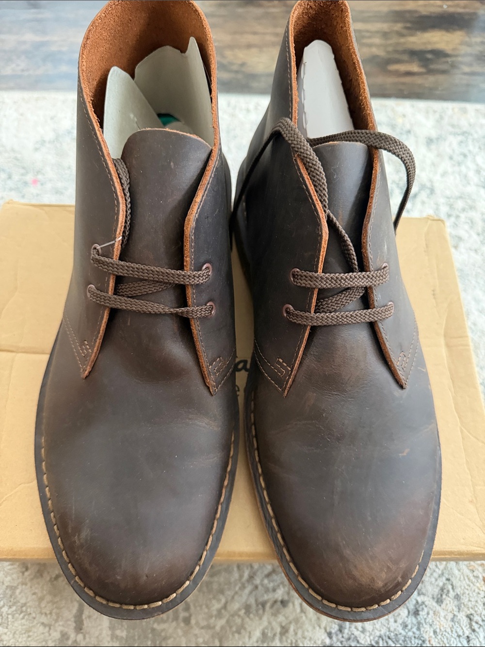 Clarks Men's Dark Brown Leather Boots- BUSHACRE 3